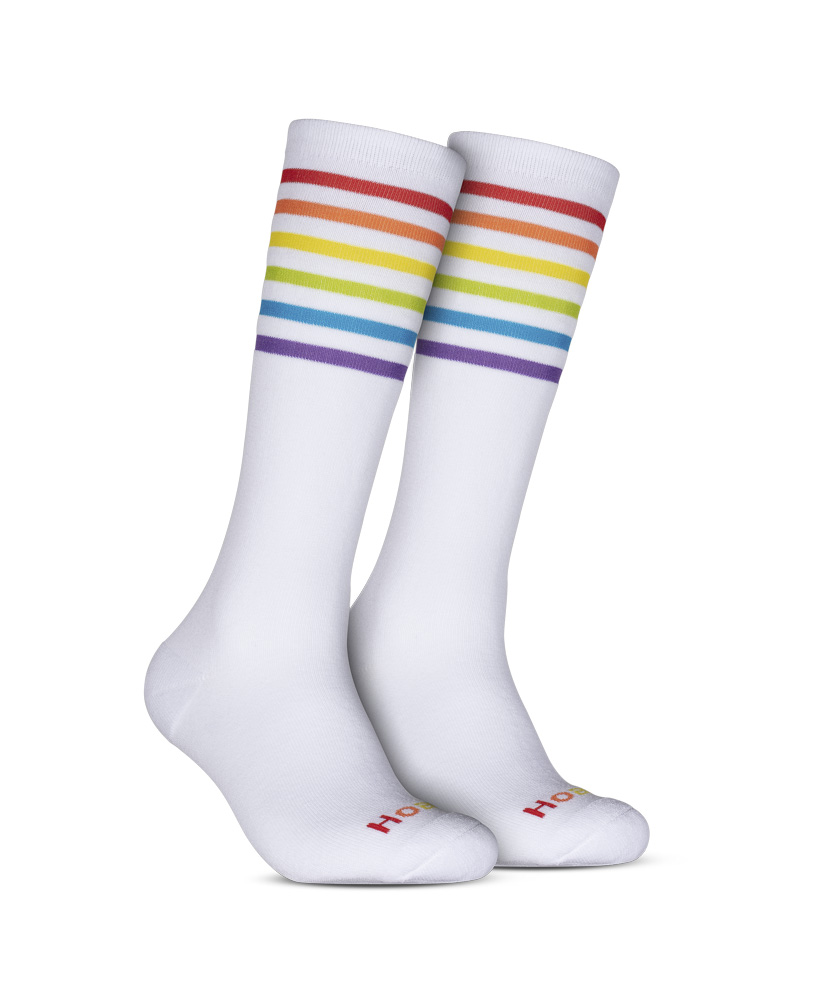 Par de Meias Pride 33/38 Longo Atoalhada Branco-Colorida (004HOWL21407) Hoahi 1