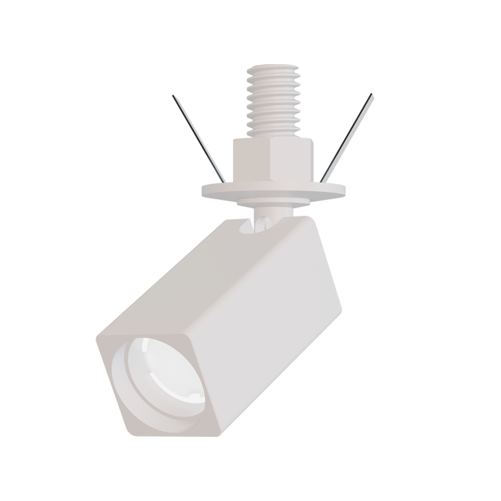 Spot Mini DOT Aluminio Quadrado Branco 1W 3000K (Branco Quente) 24Volts ALI-1SP004 ALI 1