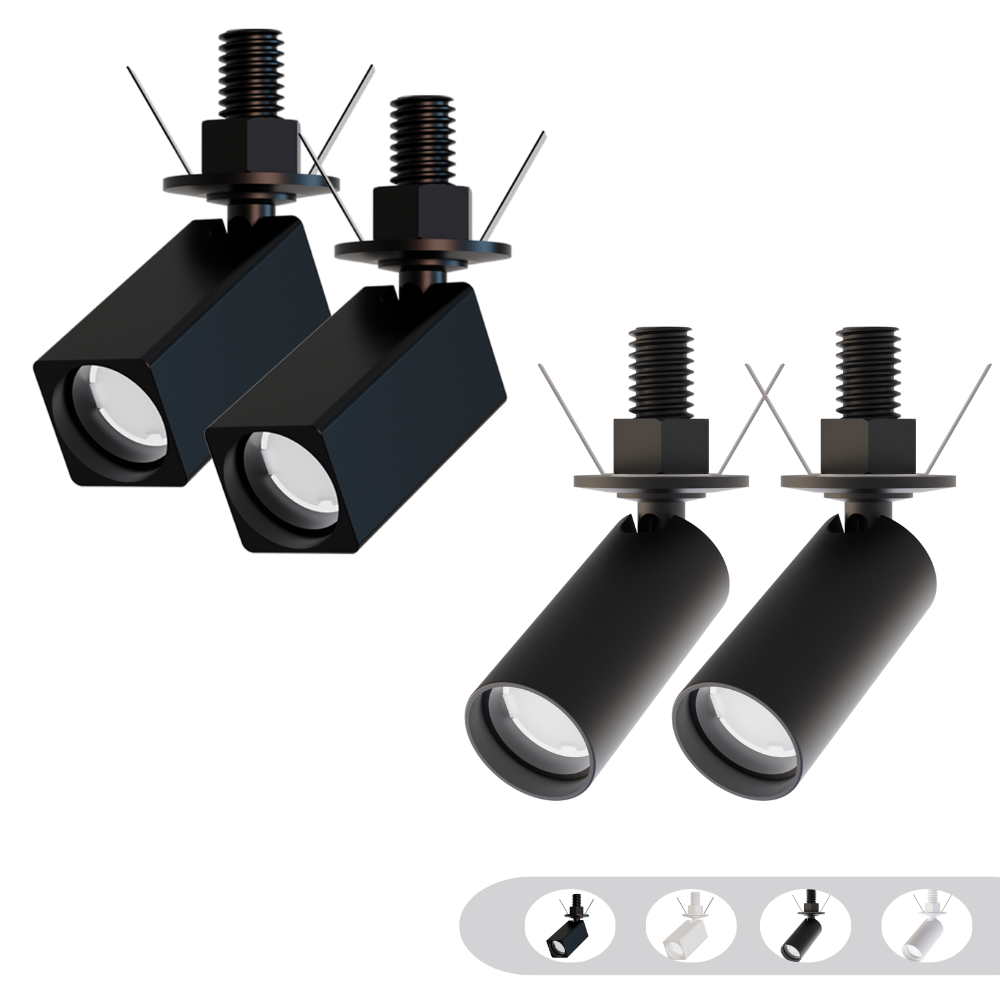 Kit 5 Spot Mini Dot - Quadrado/Redondo 1W 3000K - ALI