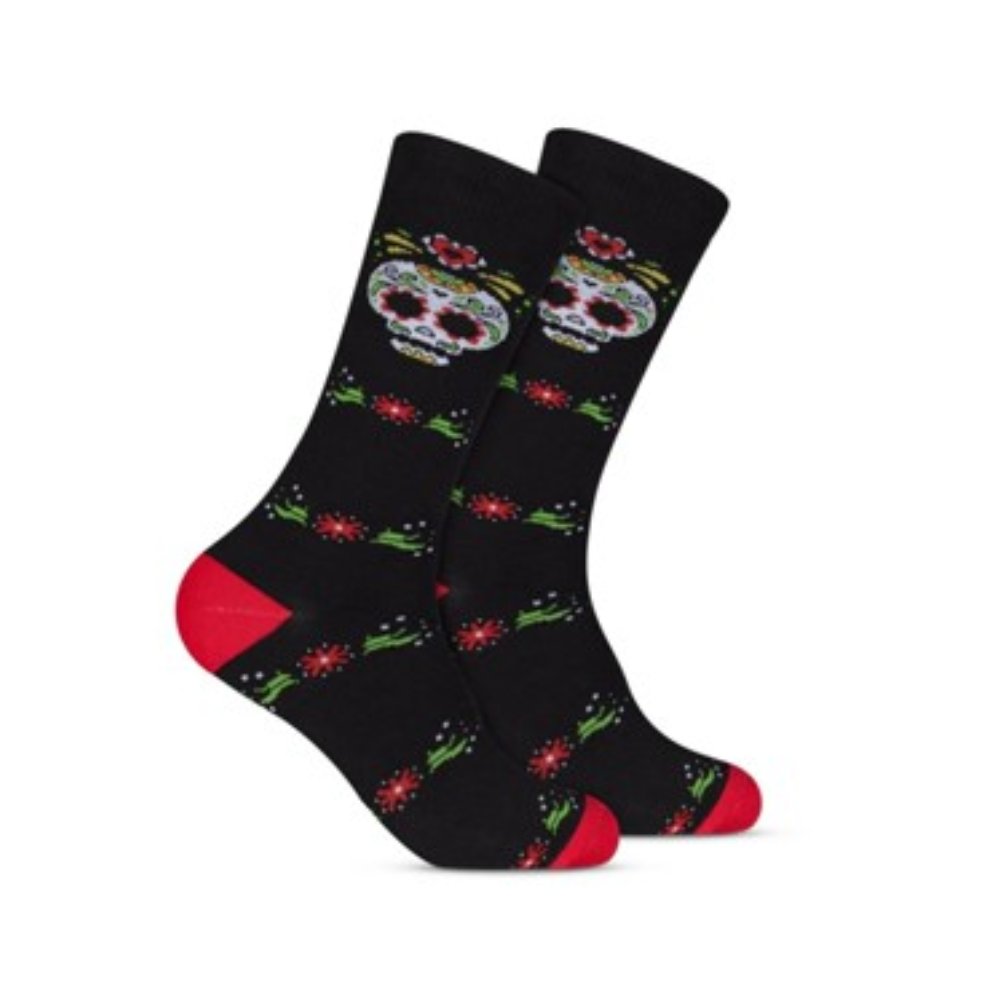 Par de Meia 39/43 Style Cano Longo Estampada - HOAHI COR:Caveira Mexicana 1