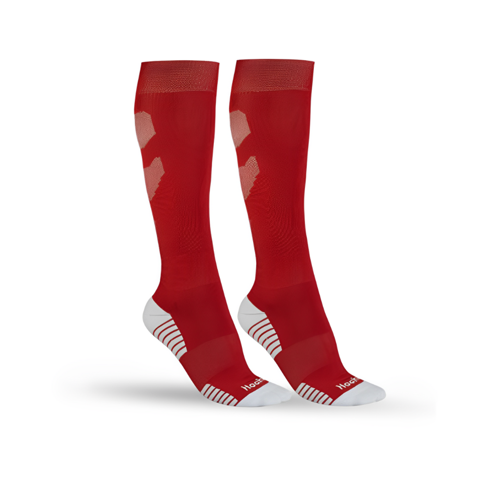 Par de Meia 39/43 Sport Cano Extralongo Atoalhada - Hoahi cor:VERMELHO/BRANCO 1