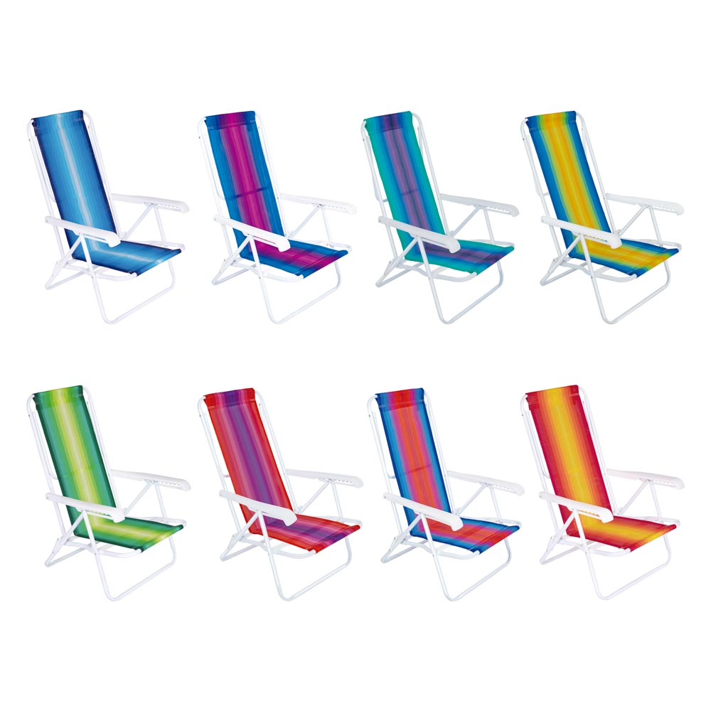 Cadeira de Praia e Piscina Reclinável Aço 8 Posições Sortida 002005 MOR 1