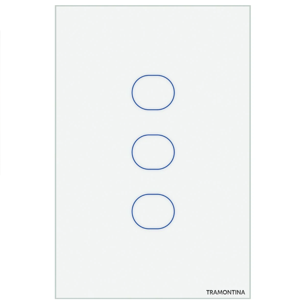 Interruptor Touch SMART 3 Canais BRANCO WIFI+RF+BLE 90-250V 57199002 Tramontina 1