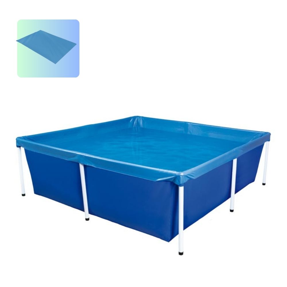 Kit Piscina Estrutural Retangular 2000 Litros + Forro para Piscina MOR 1