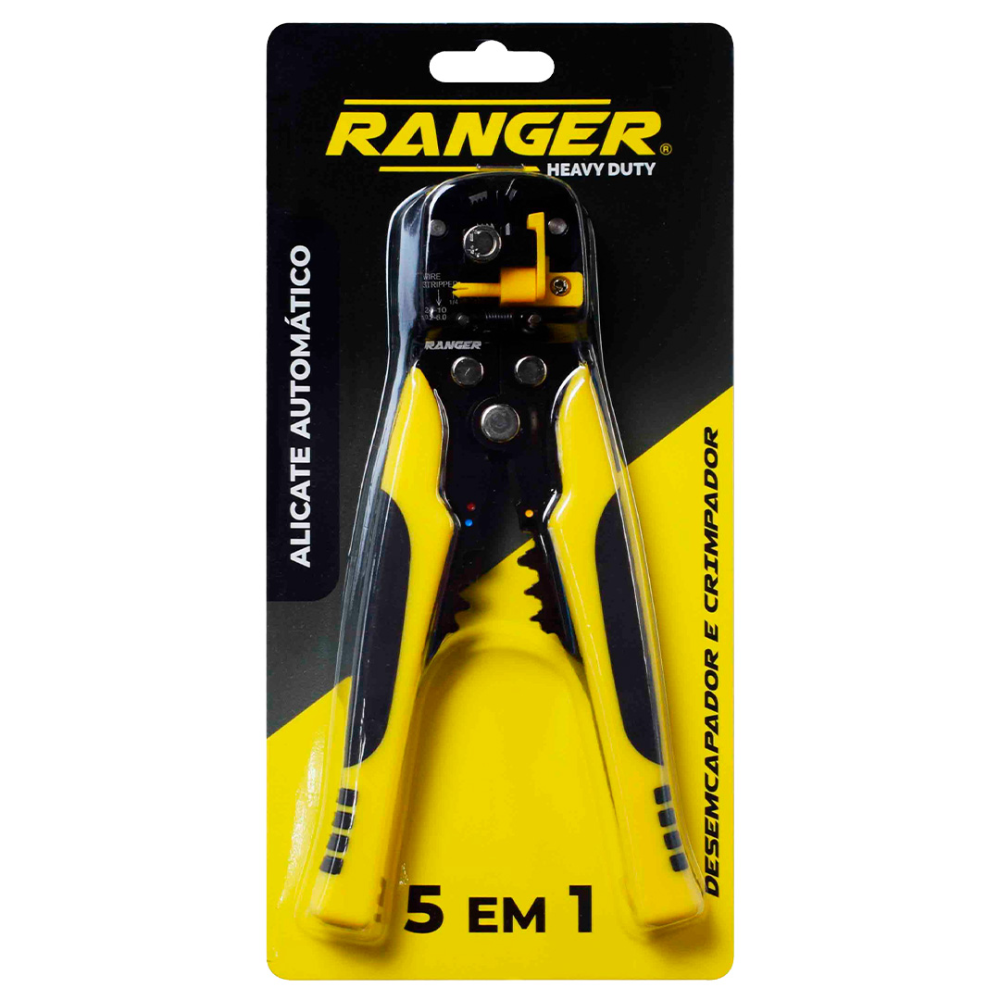 Alicate Automático Desencapador e Crimpador 5 em 1 Aço Carbono RAL-1200 Ranger 1