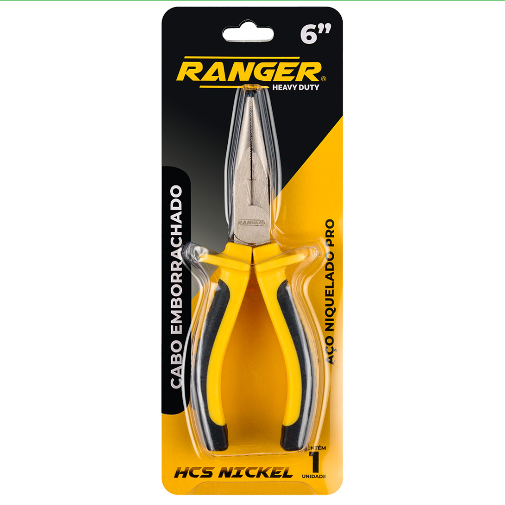 Alicate Bico Meia-Cana 6" Aço Niquelado PRO Cabo Emborrachado RAL-8200 Ranger 1