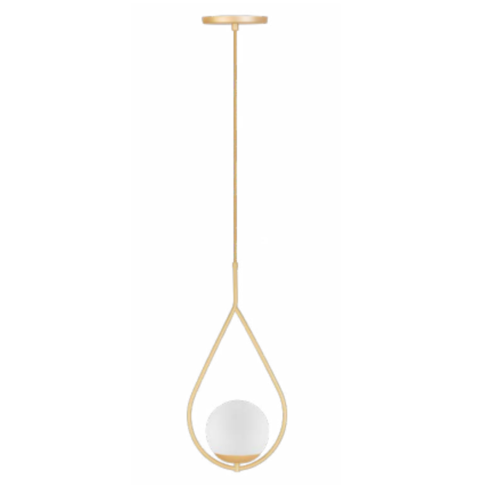 Pendente Bagda Dourado Champanhe Globo Fosco 15cm 1 Lampada E-27 PD158/DRCH Kin Light 1