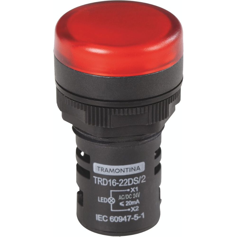 Sinalizador Led 24V Vermelho TRD16-22DS/2 Em Termoplastico 58015466 Tramontina 1