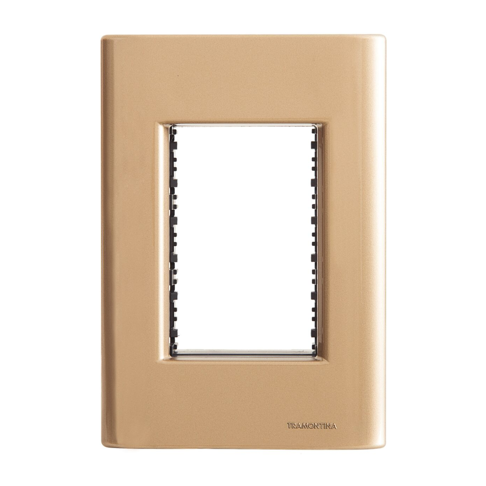 Placa Giz 4X2 3 Postos Ouro Metalizado 57200069 Tramontina 1