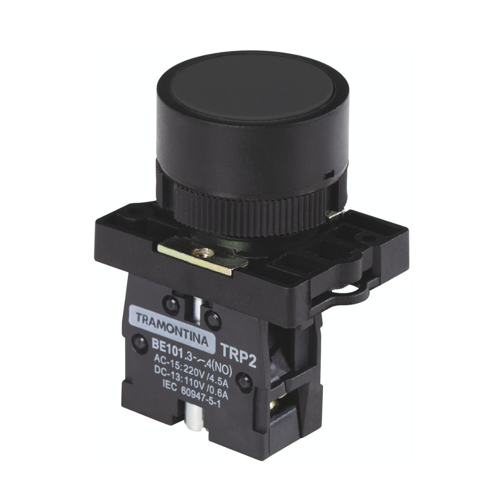 Botão Impulso 1NA Preto TRP2-Ea21 (Base Plástica) 58015711 Tramontina 1