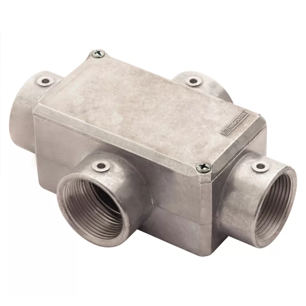 Condulete De Aluminio X 1.1/2" Bsp Com Tampa Sem Pintura Sem Vedacao 56109305 Tramontina 1