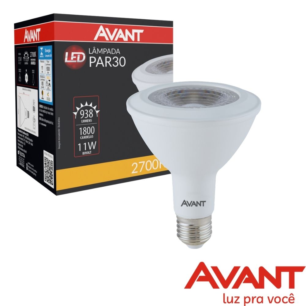 Lampada De Led Par30 11W Bivolt 2700K Branco Quente Avant 1