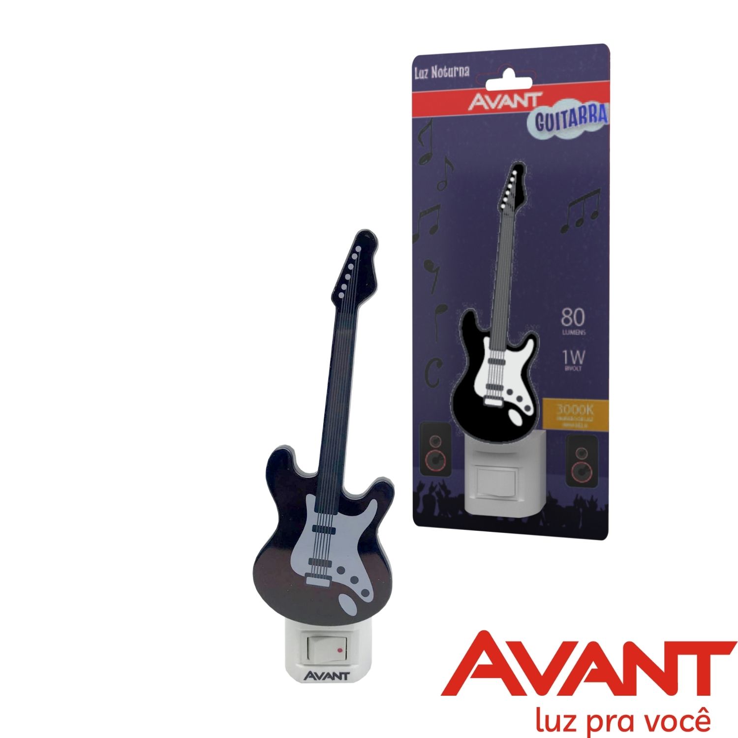 Luminária Luz Noturna Guitarra LED 1W 3000K Bivolt Avant 1