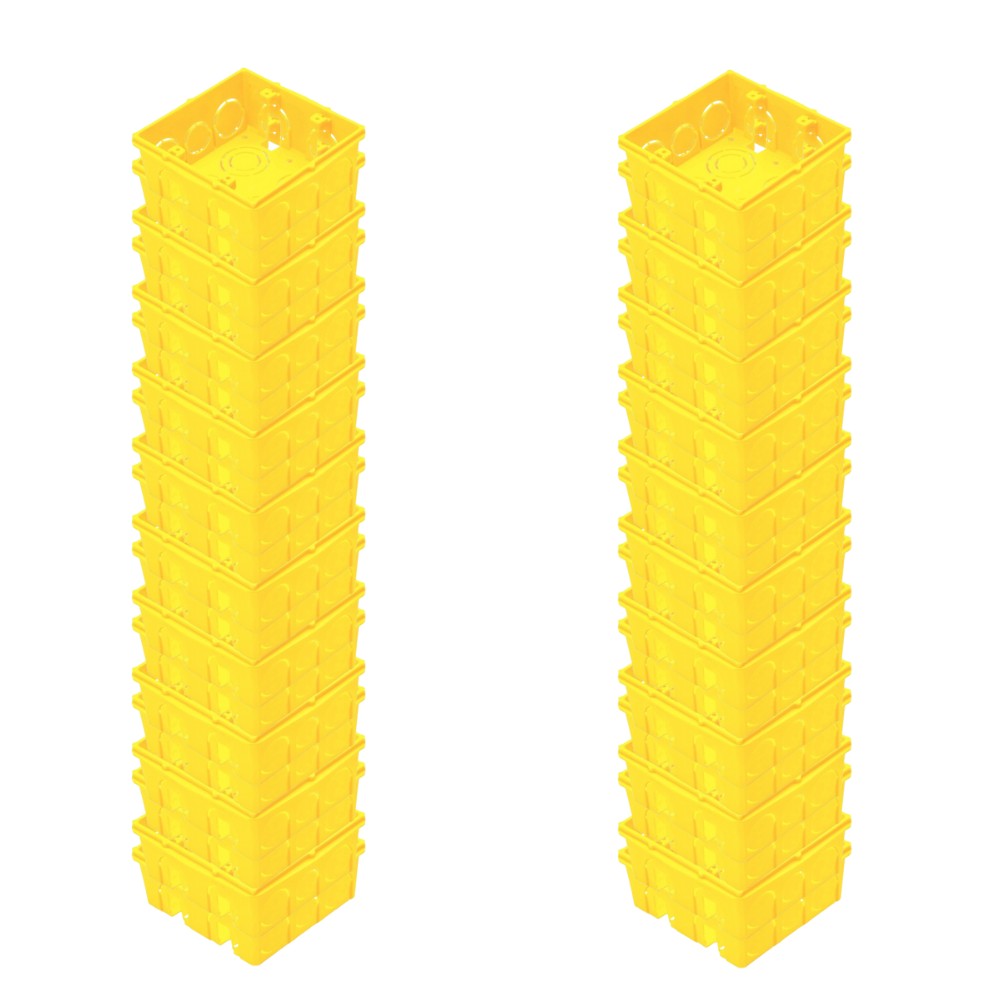 Kit 40 Caixas de PVC 4X4 Amarela 57500042 Tramontina
