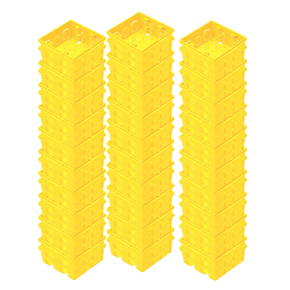 Kit 60 Caixas de PVC 4X4 Amarela 57500042 Tramontina