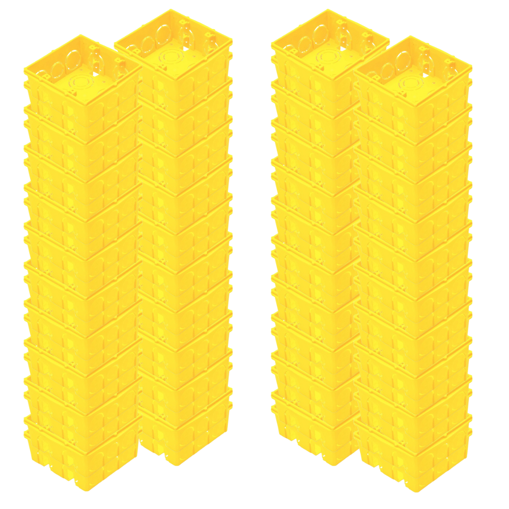 Kit 80 Caixas de PVC 4X4 Amarela 57500042 Tramontina