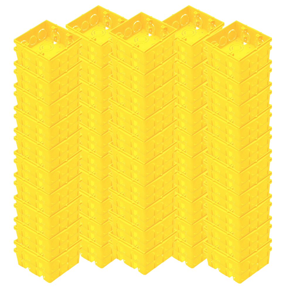 Kit 100 Caixas de PVC 4X4 Amarela 57500042 Tramontina