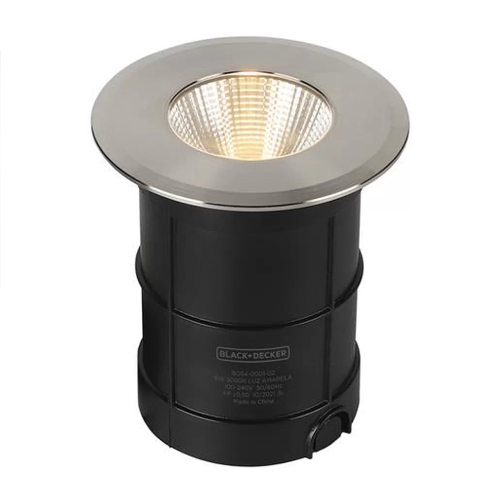 Spot Led Redondo 3W 3000K (Branco Quente) INOX Piso IP65 Bivolt BDS4-0001-01 Black Decker