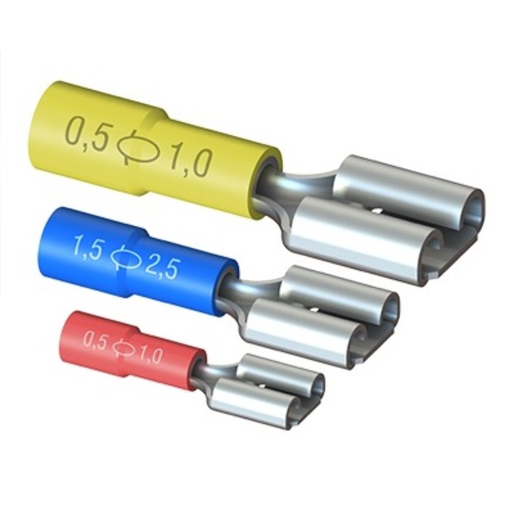 Terminal Femea Compressao 1,5-2,5mm Azul Pré-Isolado FE-2,5-6 Intelli