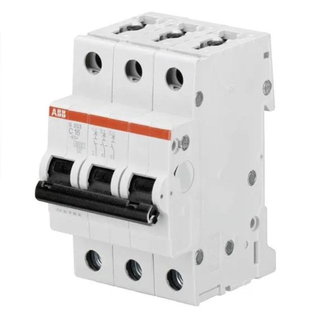 Disjuntor Mini Tripolar 2A 10KA Din S203-C2A ABB