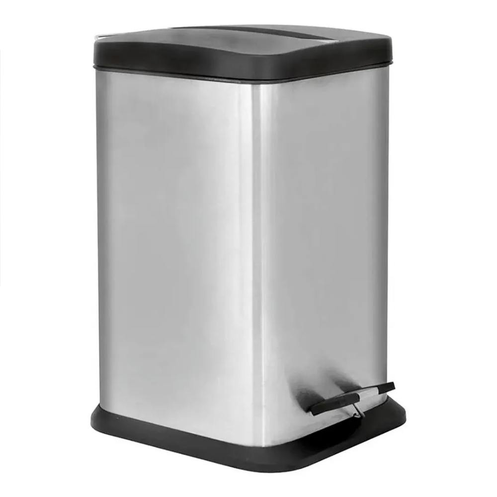 Lixeira Quadrada Inox 20 Litros Jaspe 8234 MOR 1