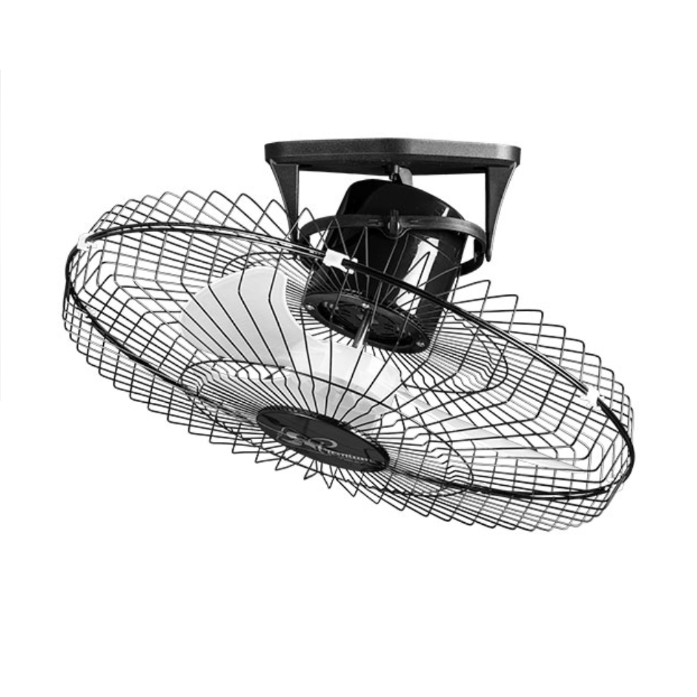 Ventilador De Teto Premium 360º 60cm PRETO Grade AÇO 170W Bivolt 76-6402 Ventidelta 1