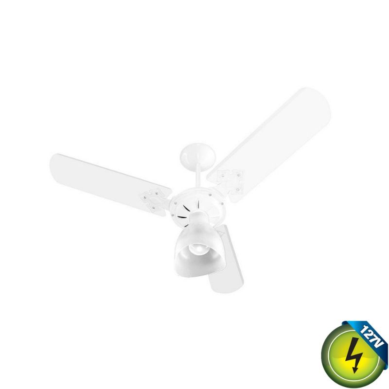 Ventilador De Teto Economiq New Delta Light BRANCO 3 Pás BRANCAS Globo Aberto 130W 127V C3V 38-3148 Ventidelta 1