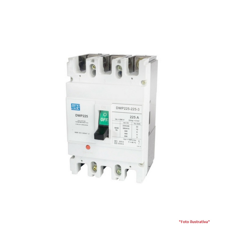 Disjuntor Caixa Moldada Tripolar 100A Dwa160L-100-3 Weg 1