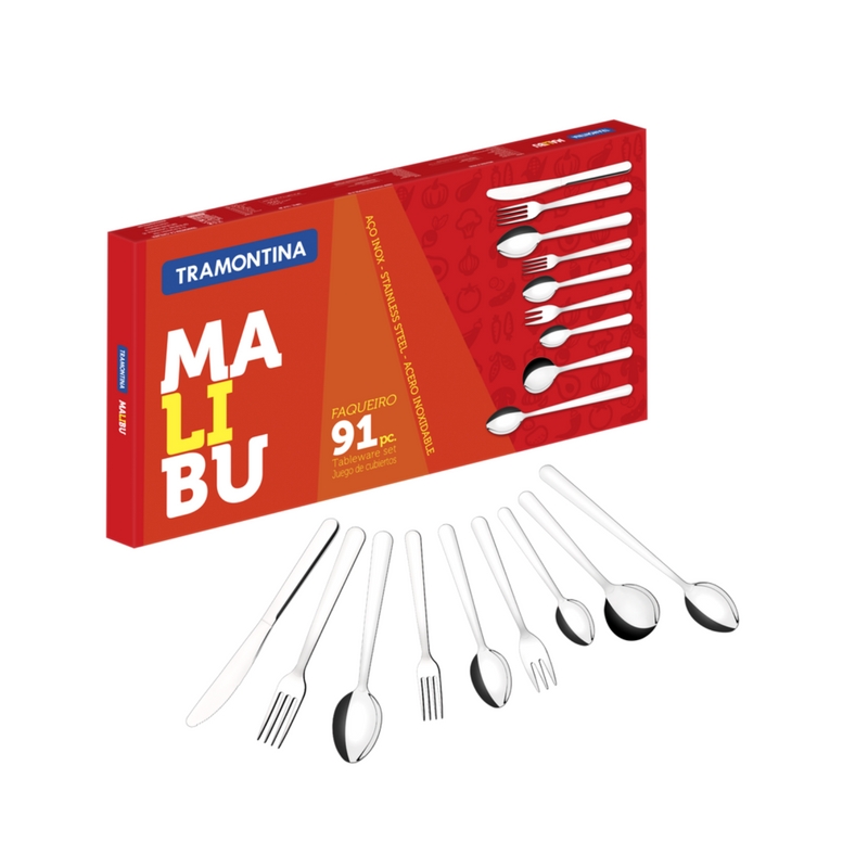 Faqueiro Aço Inox Malibu 91 Pçs 23799/037 Tramontina 1