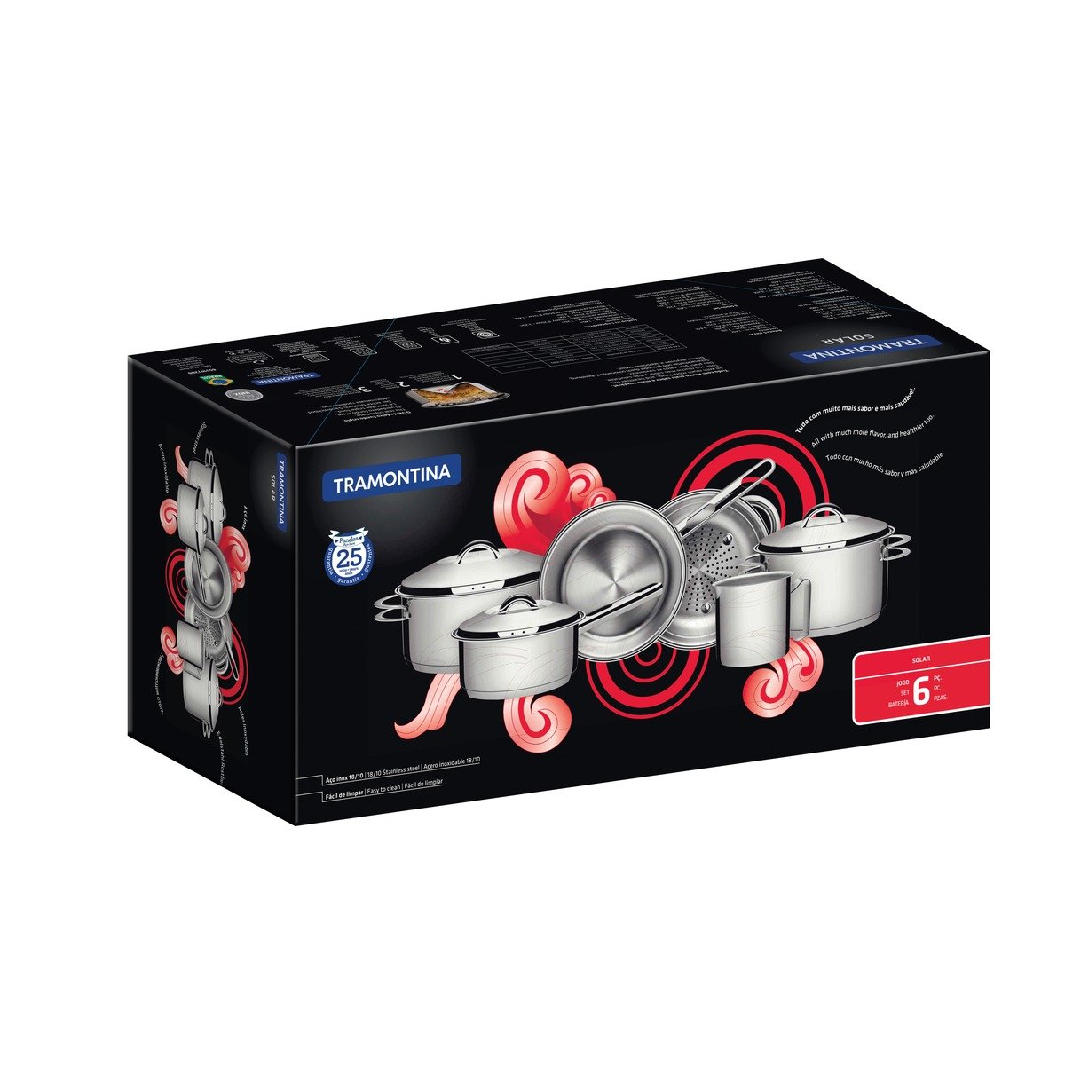 Jogo De Panelas Solar 6 Peças Aço Inox 65510200 Tramontina 1