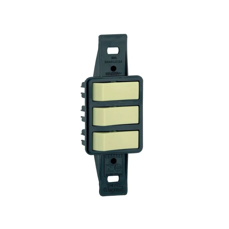 Interruptor 1 Tecla Simples+2Sp 10A 250Vcz S/P Pial 1