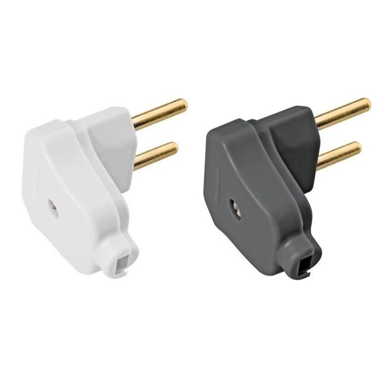 Plug Macho 2P Lateral Br/Pt 10A Pb 57412/915 Tramontina 1