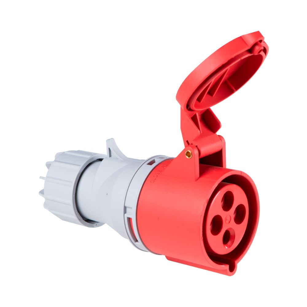 Acoplamento Industrial 3P T 32A 380-415V 6H Vermelha IP44 56255138 Tramontina 1