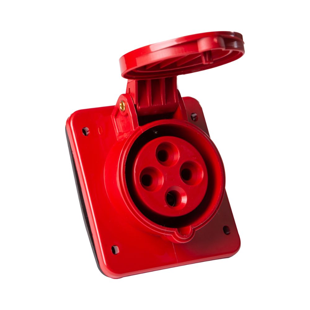 Tomada Embutir Industrial 3P+T 16A 380-415V 6H Vermelha IP44 56255233 Tramontina 1