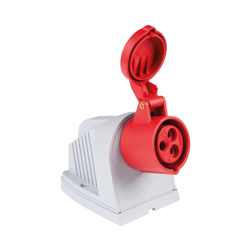 Tomada Sobrepor Industrial 2P T 16A 380-415V 9H Vermelha IP44 56255331 Tramontina 1