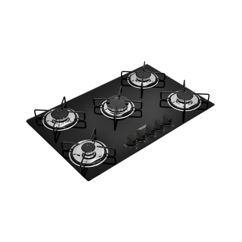 Cooktop A Gas 5 Bocas Vidro Temperado 94708501 Tramontina 1