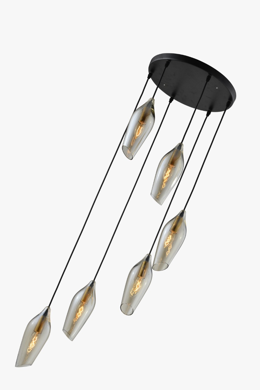 Lustre Elegance Cognac 6X E-27 380Mmxh1500Mm Upled 1