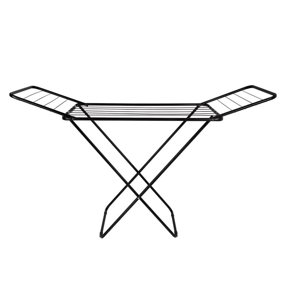 Varal de Chão 1,44M X 49CM X 89CM Preto Com Abas Slim 6216 MOR 1