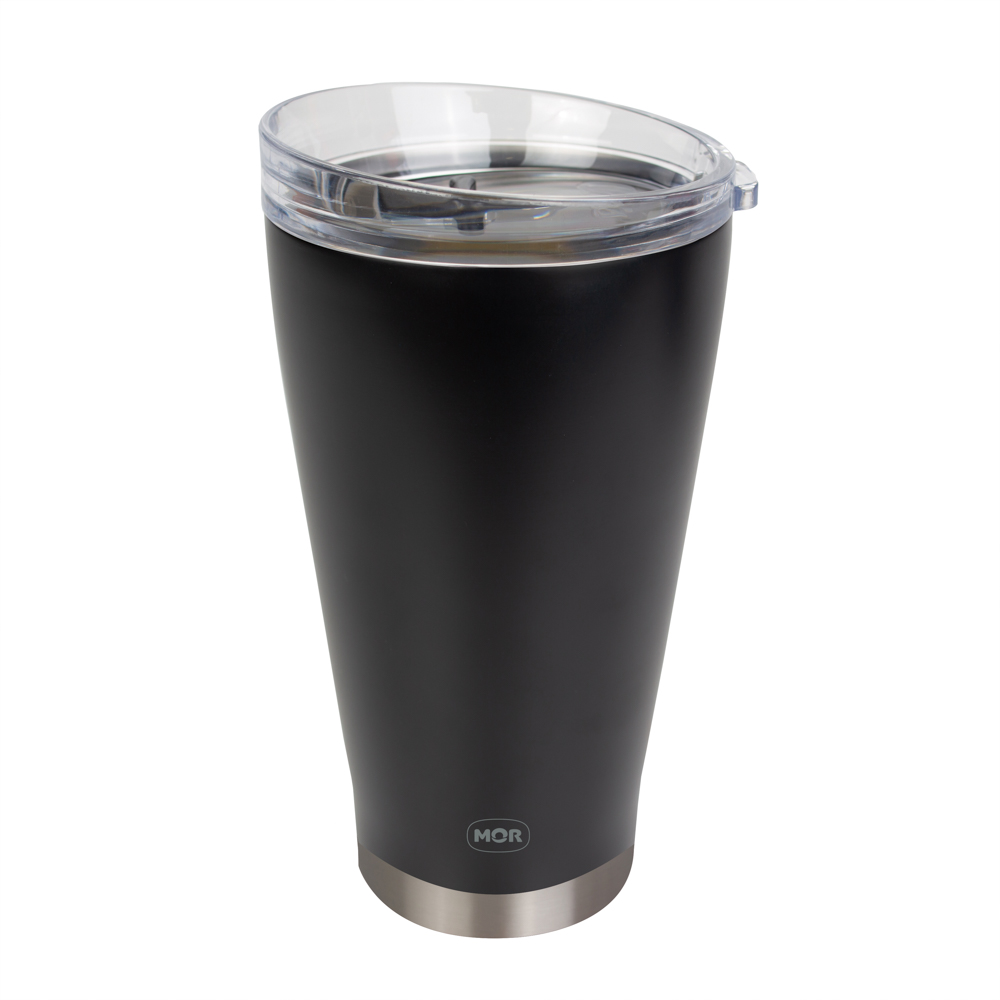 Copo Térmico 700ml PRETO Para Cerveja C/Tampa e Abridor 8047 MOR 1