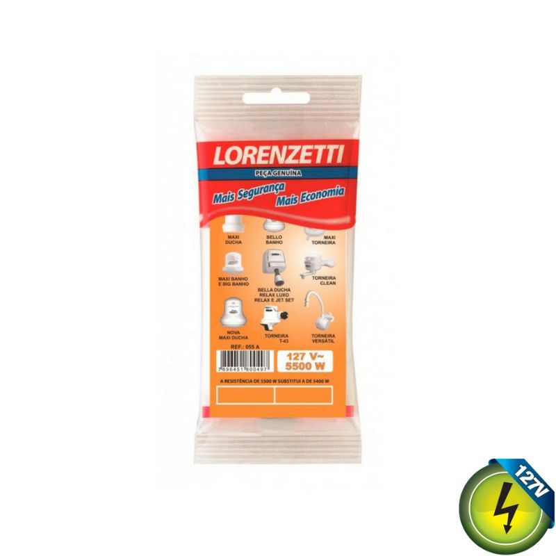 Resistencia Maxi Ducha/Jet Set 3/Relax/ Torn Vers 5500W 127V Lorenzetti 1