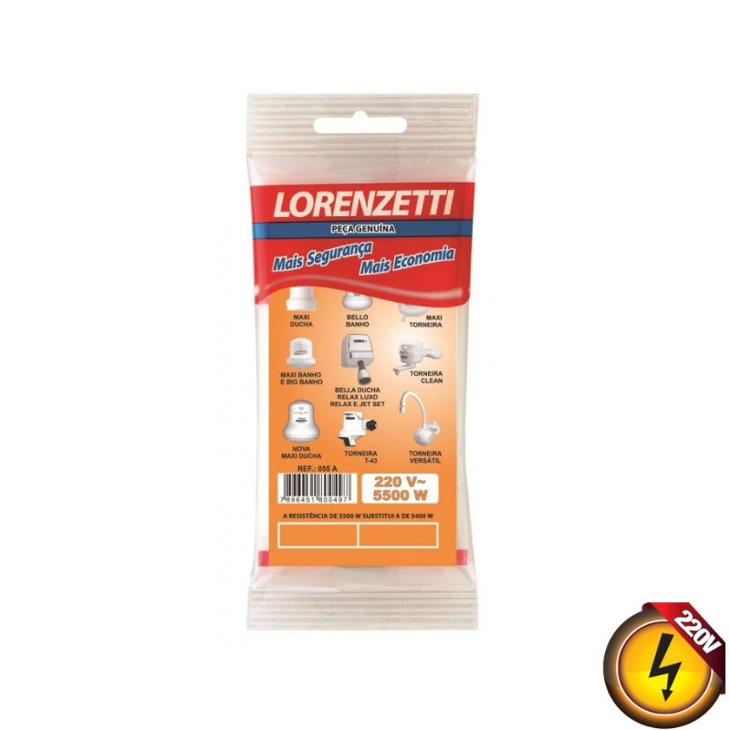 Resistencia Maxi Ducha/Jet Set 3/Relax/ Torn Vers 5500W 220V Lorenzetti 1
