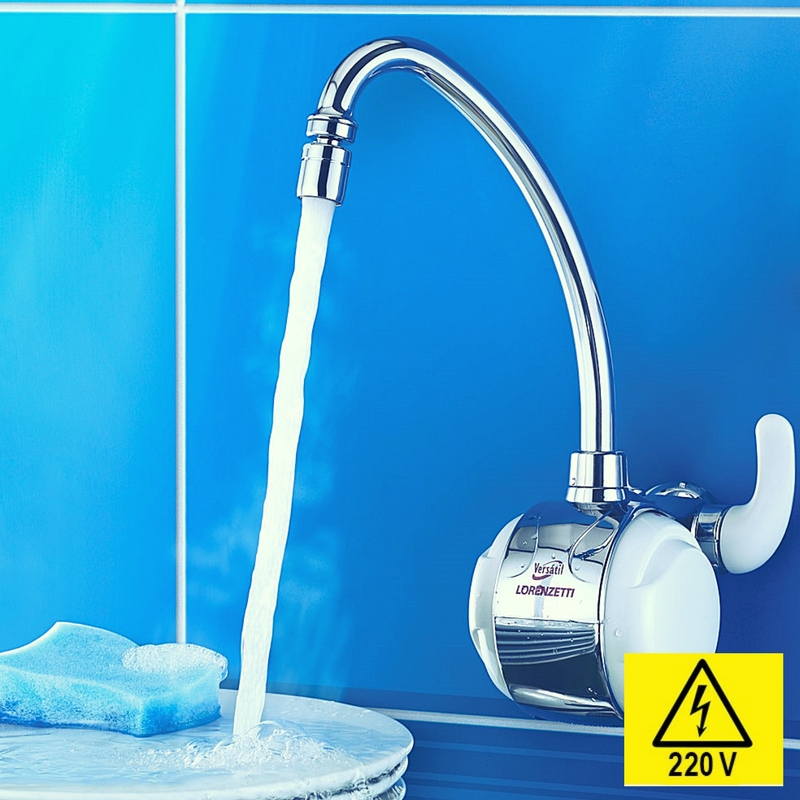 Torneira Eletrica Branca/Cromada Vers Parede 5500W 220V Lorenzetti 1