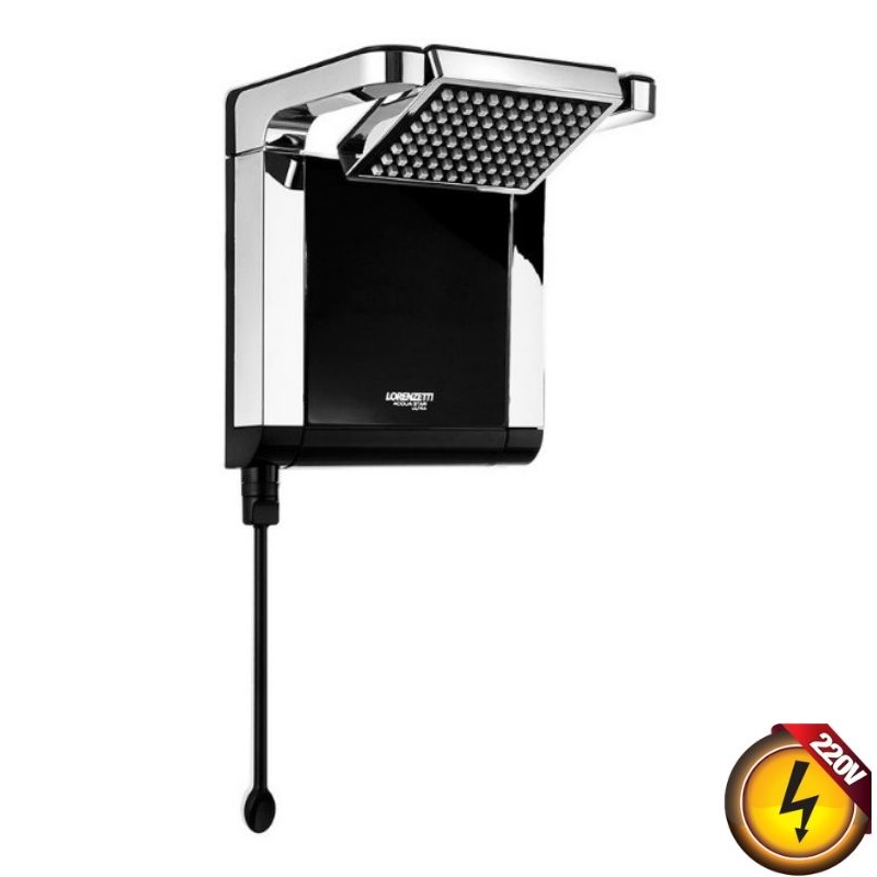 Ducha Star Ultra Preta/Cromada 7800W 220V Lorenzetti 1