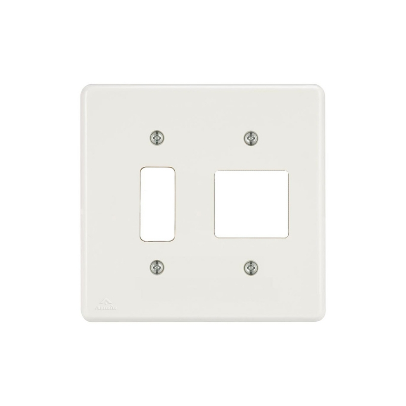 Placa 4X4 1S+2S Branca Radial 1