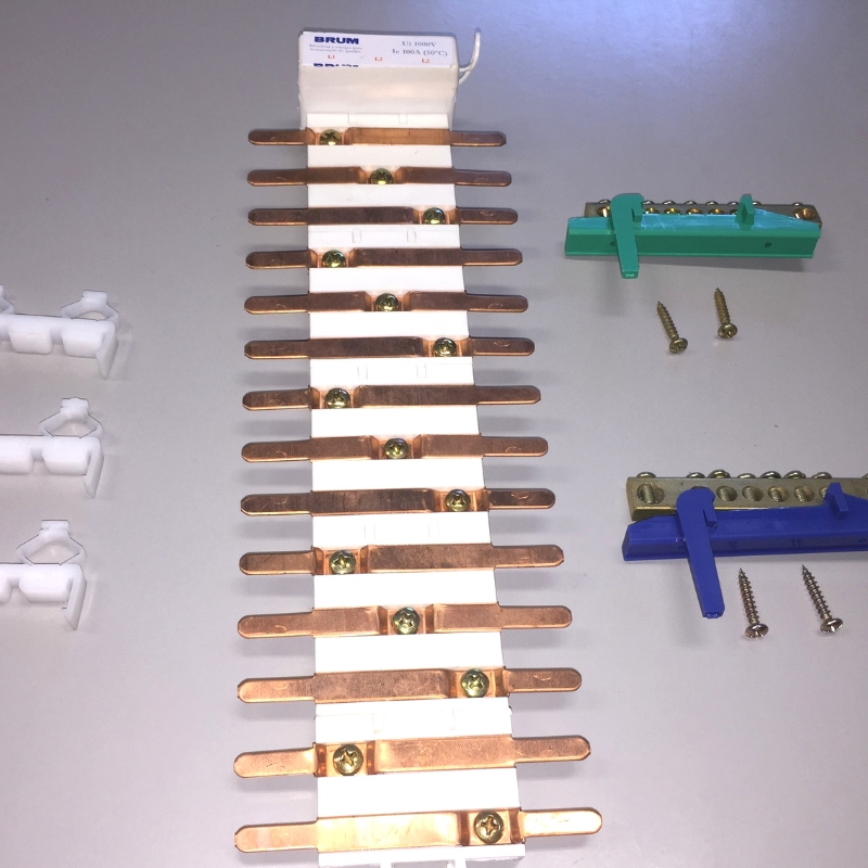 Kit Barramento Bifasico 46 Disjuntores Din Brfb46D Brum 1