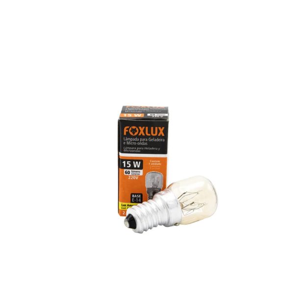 Lampada Incandescente Geladeira/Fogao 15Wx127V E14 Foxlux 1