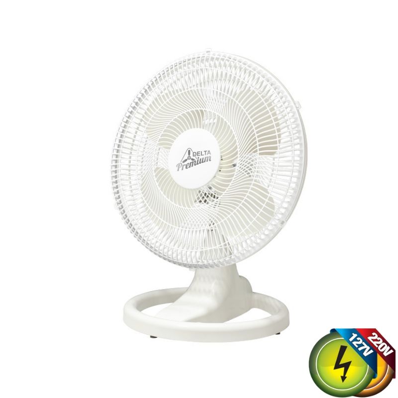 Ventilador De Mesa ou Parede 50cm Linha Cores BRANCO Grade Plástica 170W Bivolt 67-5436 Ventidelta 1