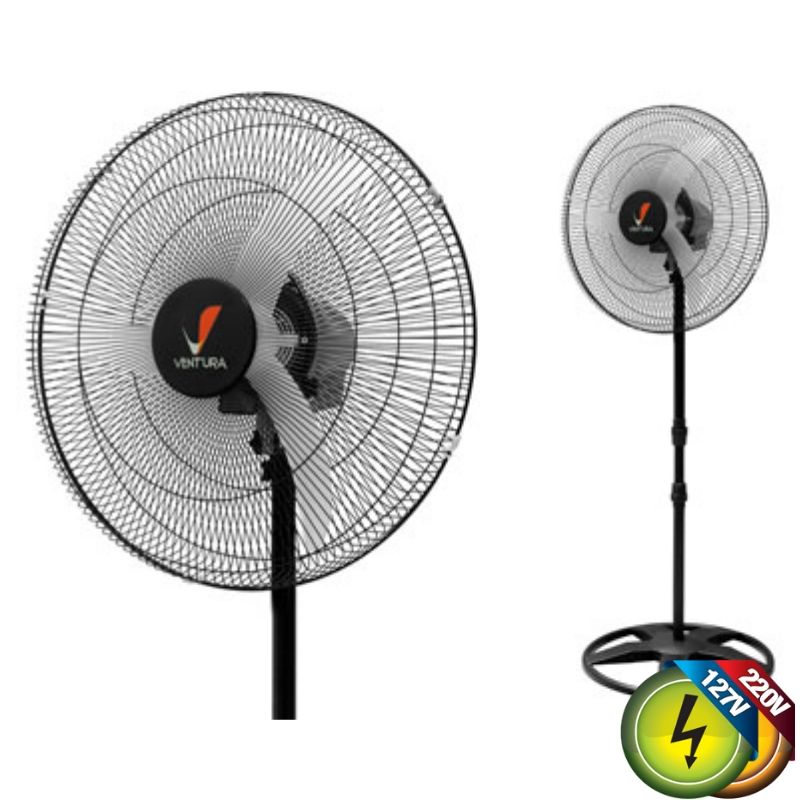 Ventilador de Coluna 60cm Oscilante com Grade Metálica Ventura PRETO Bivolt (150 Watts) 78-6412 Ventidelta 2