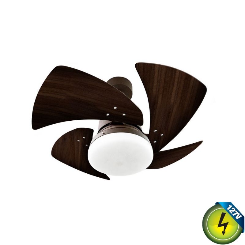 Ventilador De Teto Tornado Led MARROM 4 Pás MDF TABACO Led 24W 6000K 130W 127V C3V 61-4116 Ventidelta 1