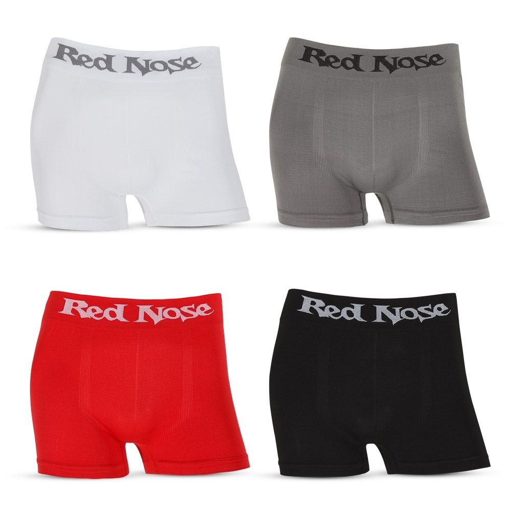 Kit 4 Cuecas Boxer Lisas Red Nose - Tamanho M 1